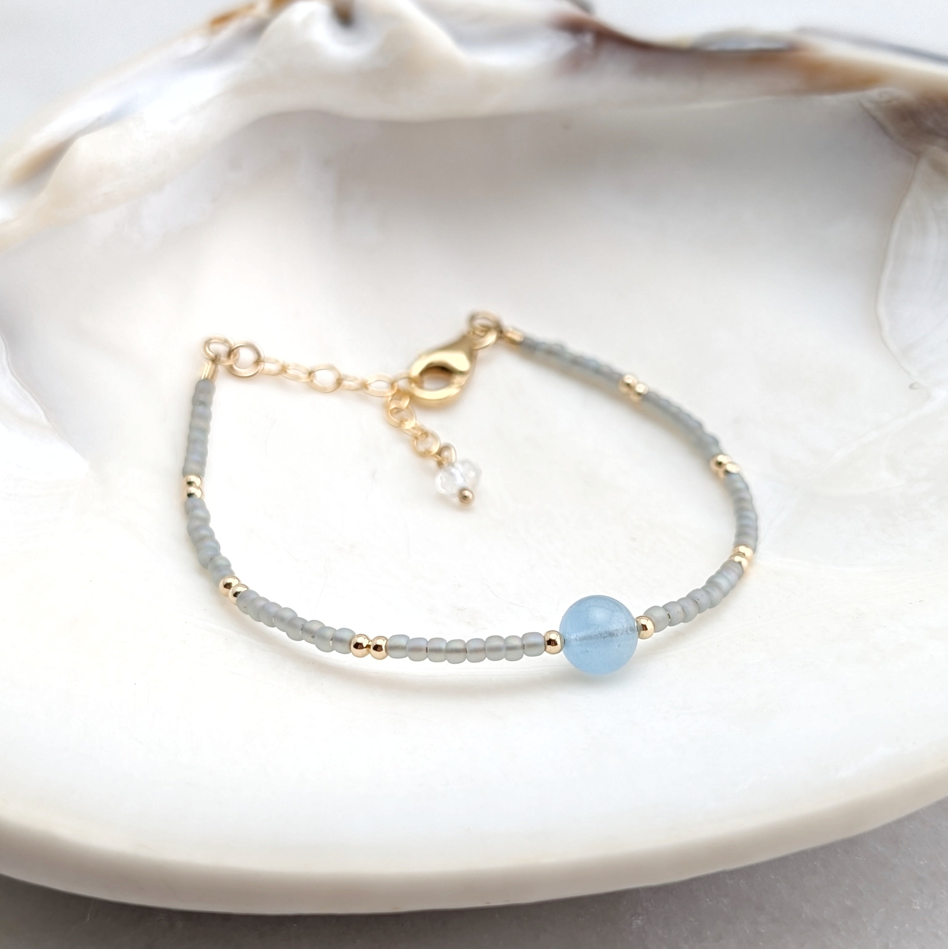 Aquamarine Tranquil Gray Waters Accent Bracelet