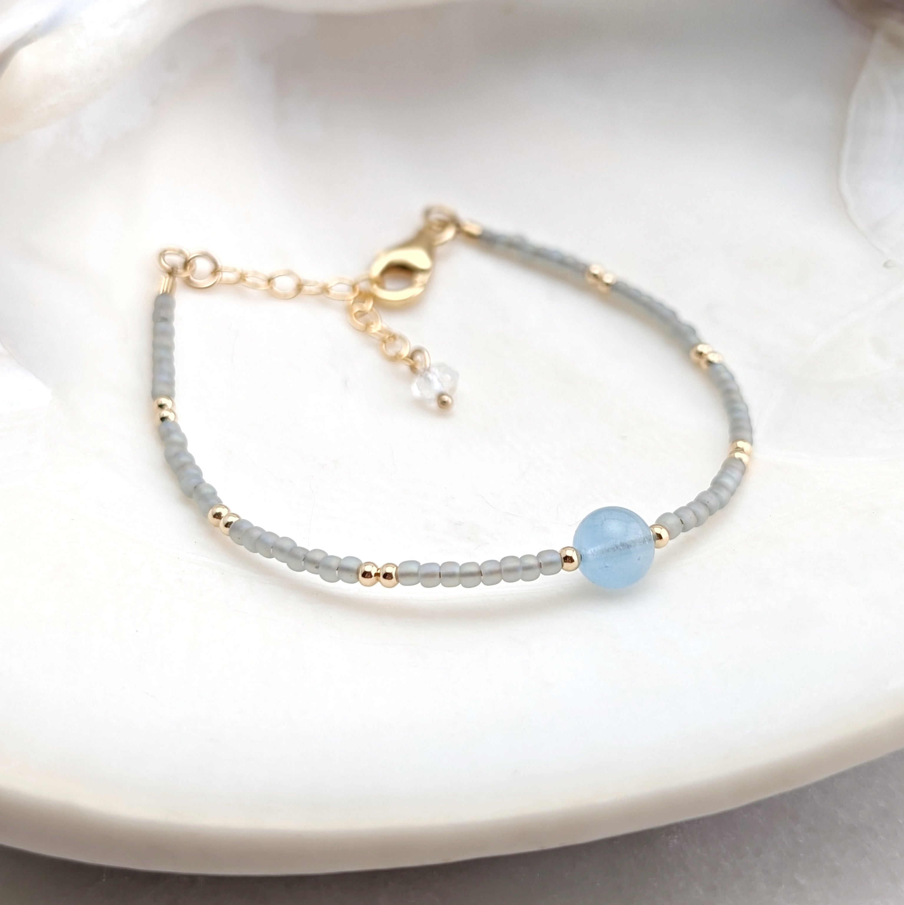 Aquamarine Tranquil Gray Waters Accent Bracelet