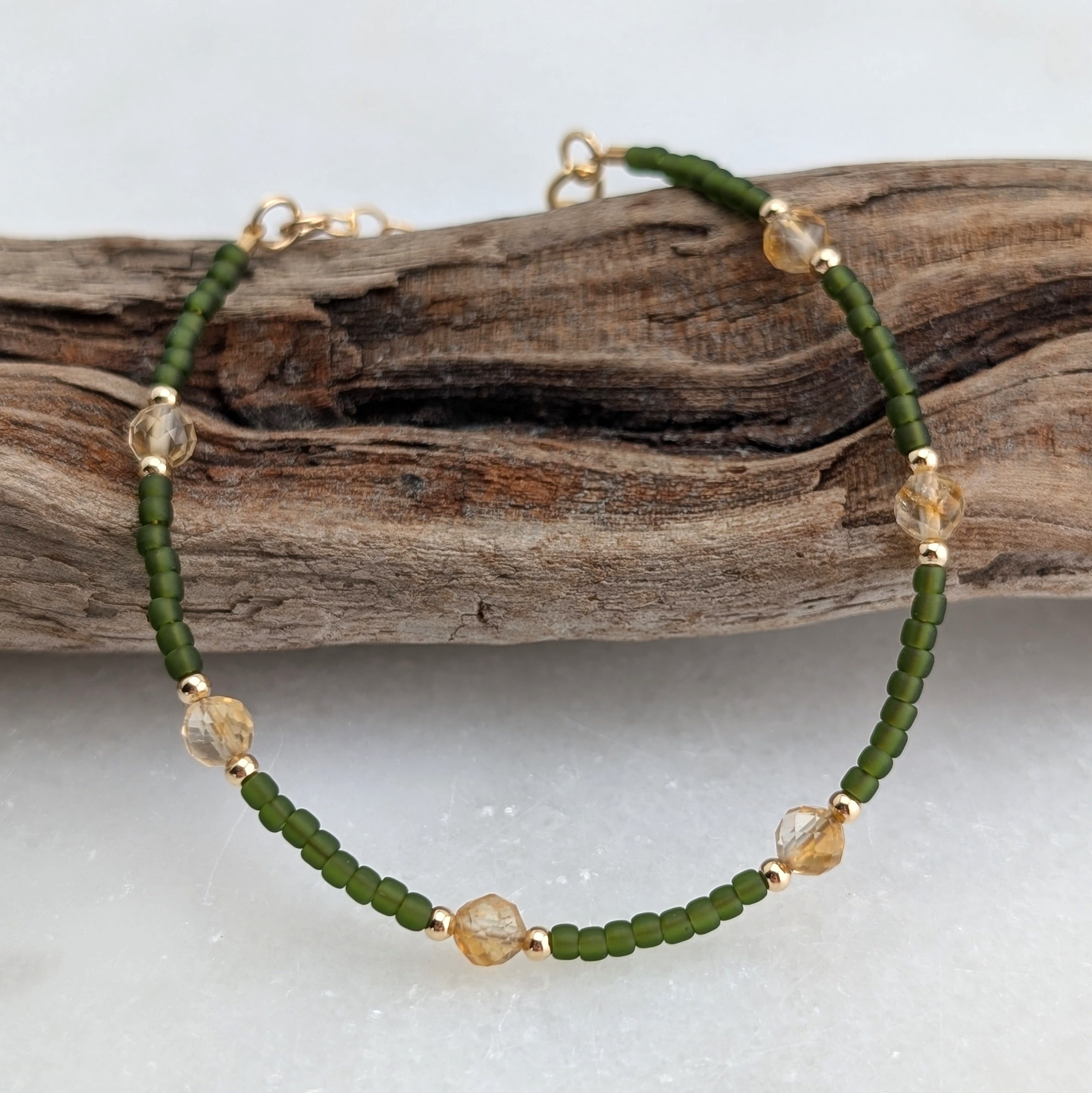 Citrine Olive Multi Abundance Bracelet