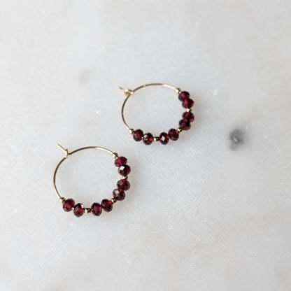 Garnet Mini Hoops