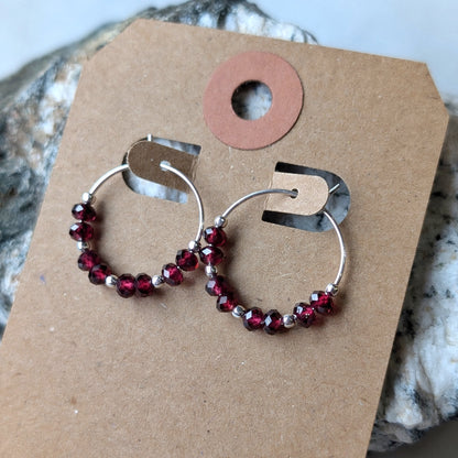 Garnet Mini Hoops