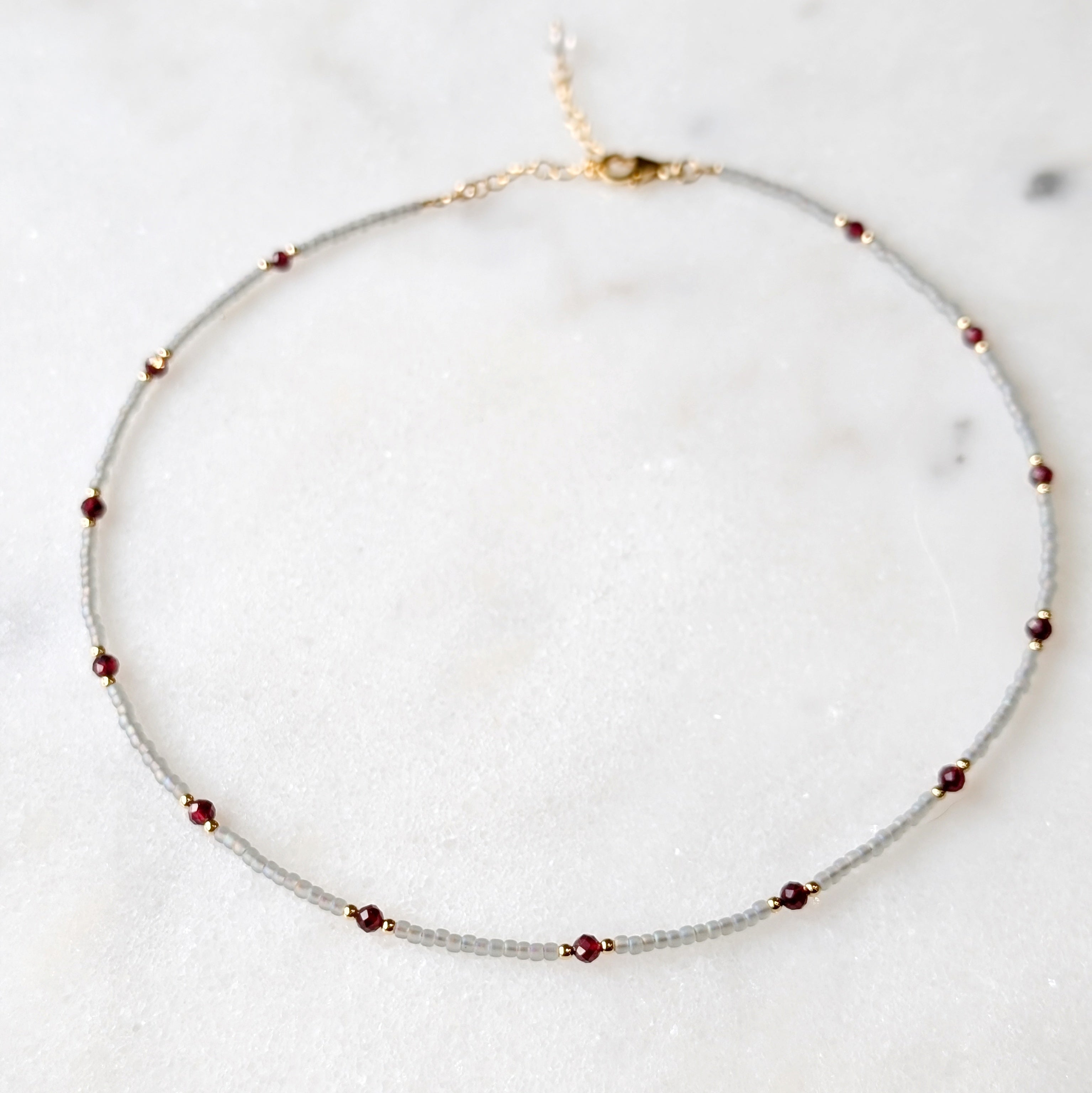 Garnet Gray Waters Necklace