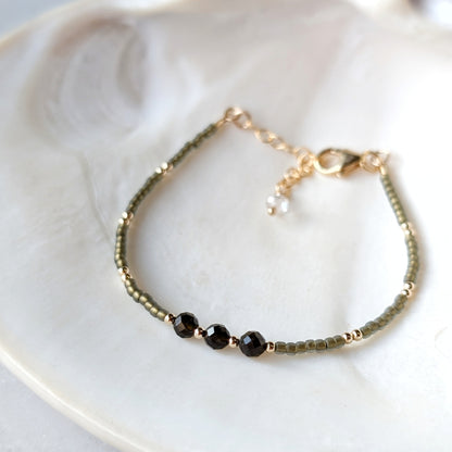 Golden Obsidian Sage Triple Grounding Bracelet