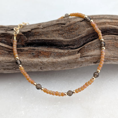 Smoky Quartz Peach Protective Bracelet