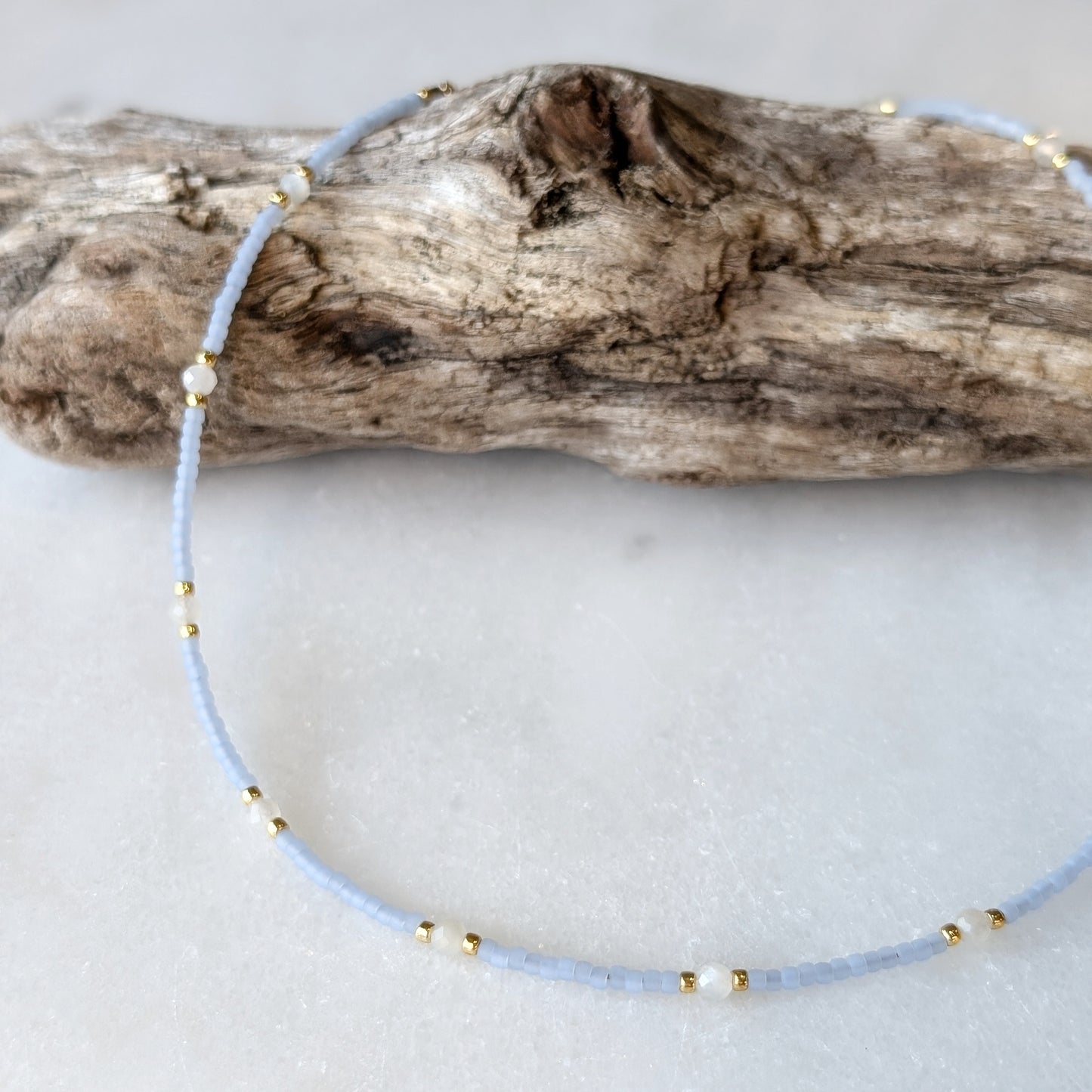 Moonstone Saltwater Surf Necklace