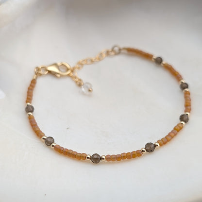 Smoky Quartz Peach Protective Bracelet