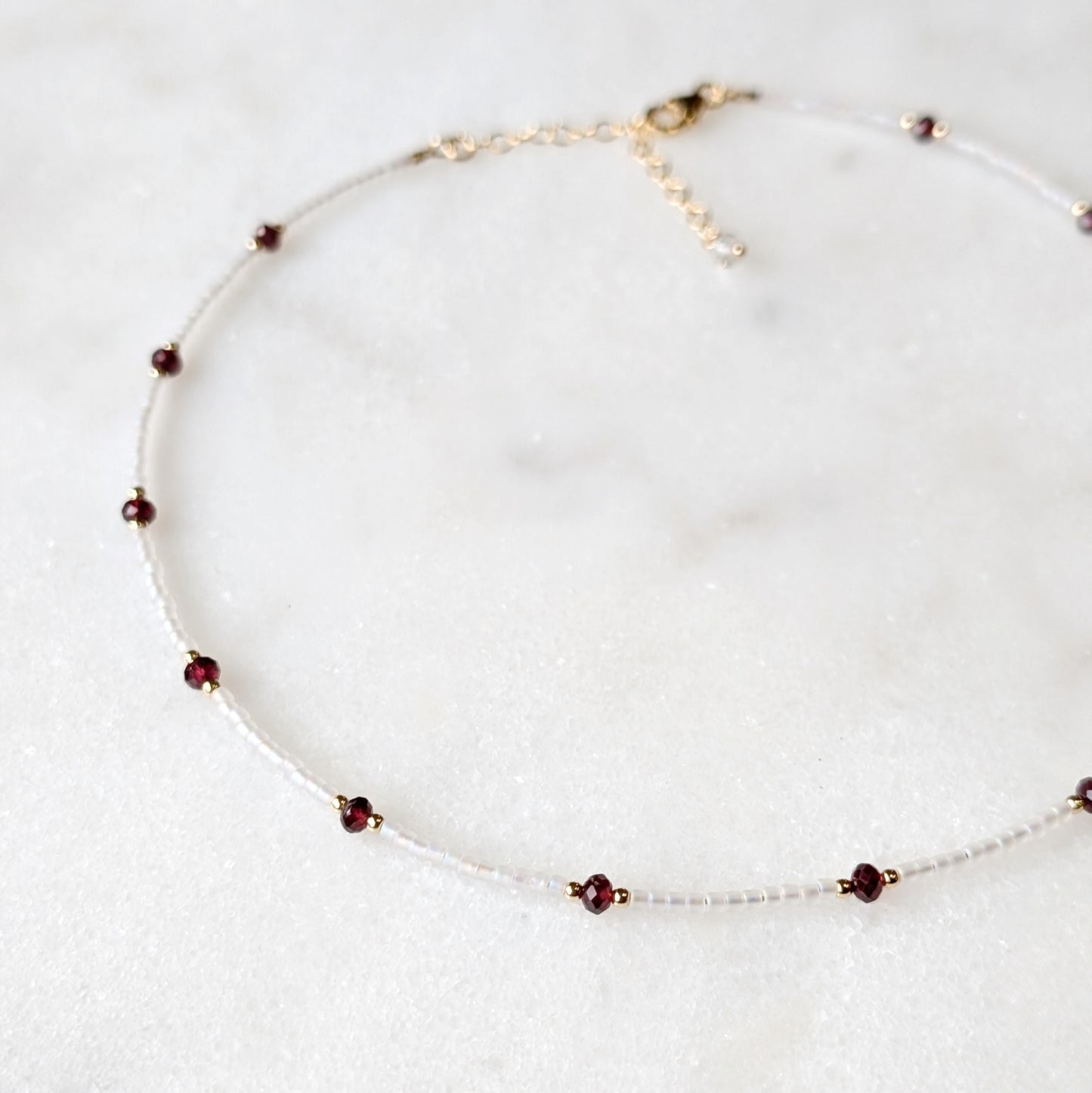 Garnet Pearlescent Noir Necklace