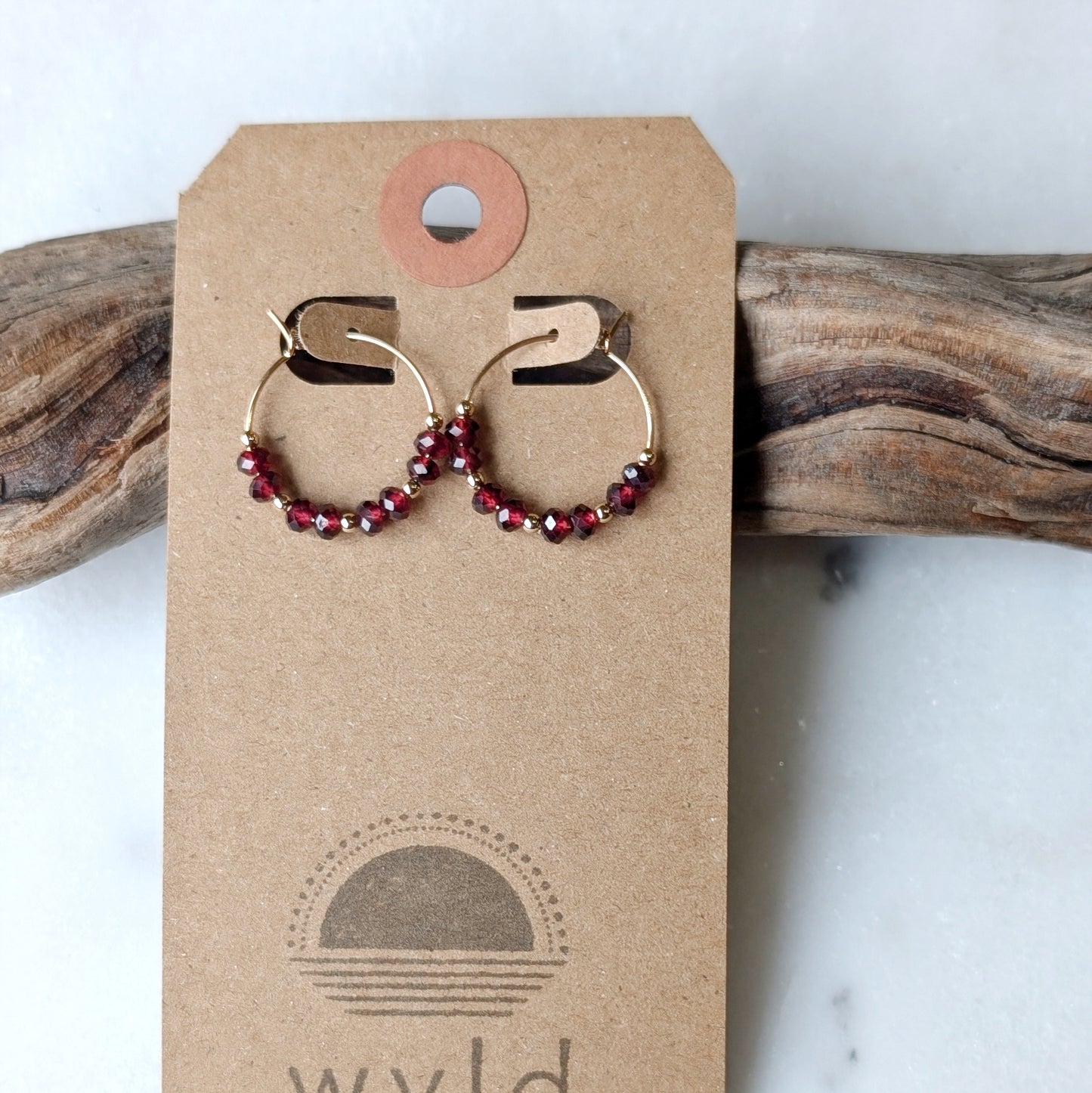 Garnet Mini Hoops