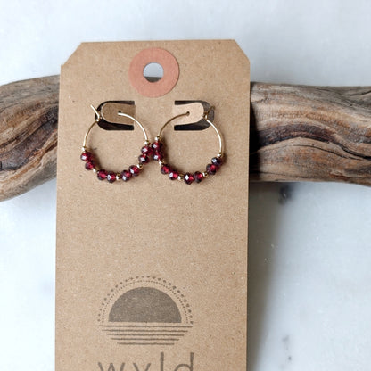 Garnet Mini Hoops