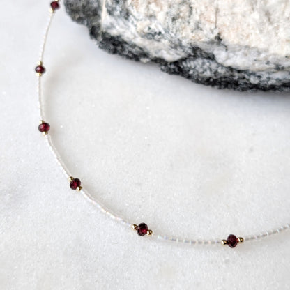 Garnet Pearlescent Noir Necklace