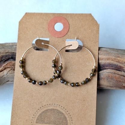 Golden Obsidian Grounding Hoops