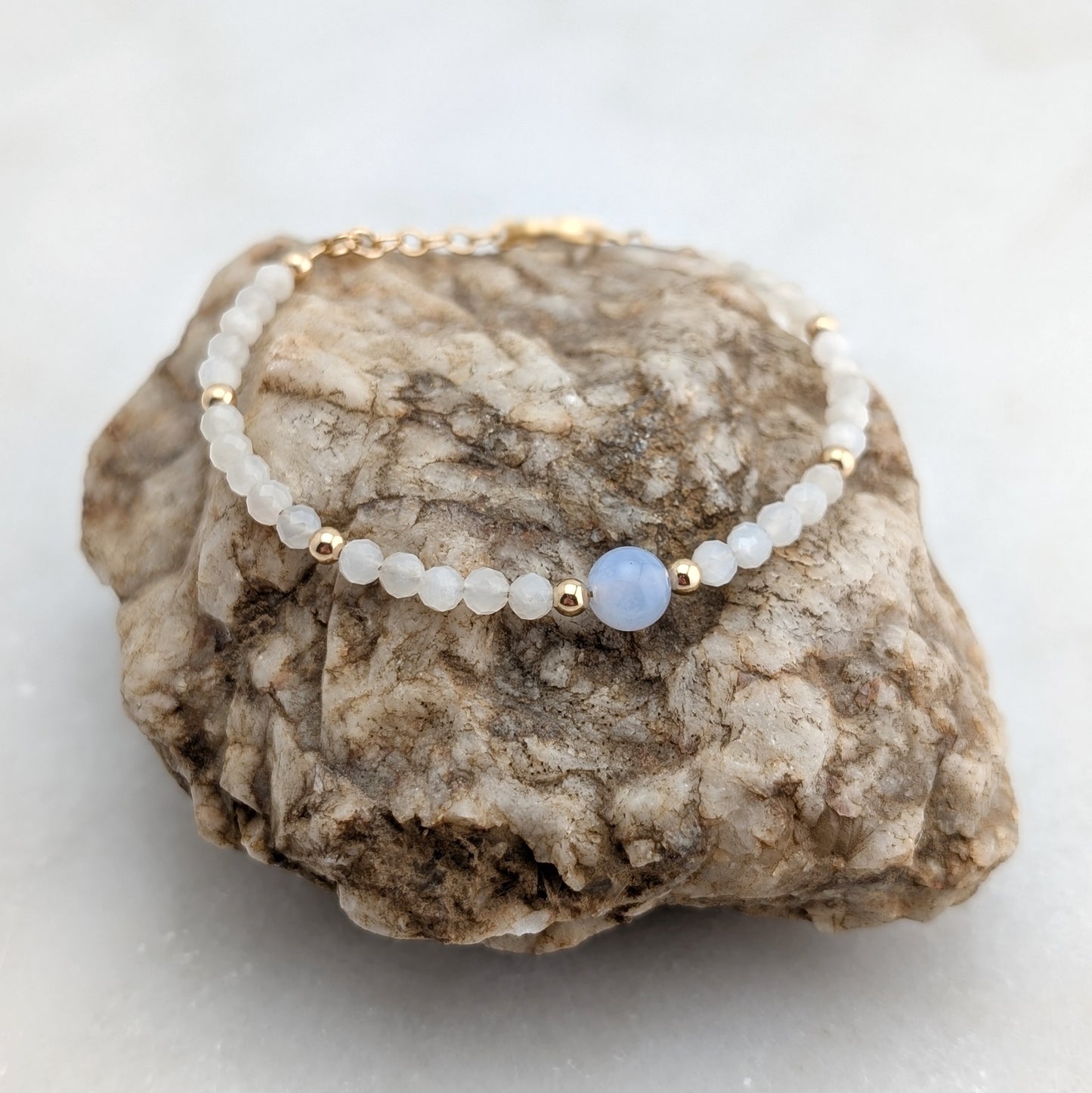 Blue Lace Agate Accent Luxe Bracelet