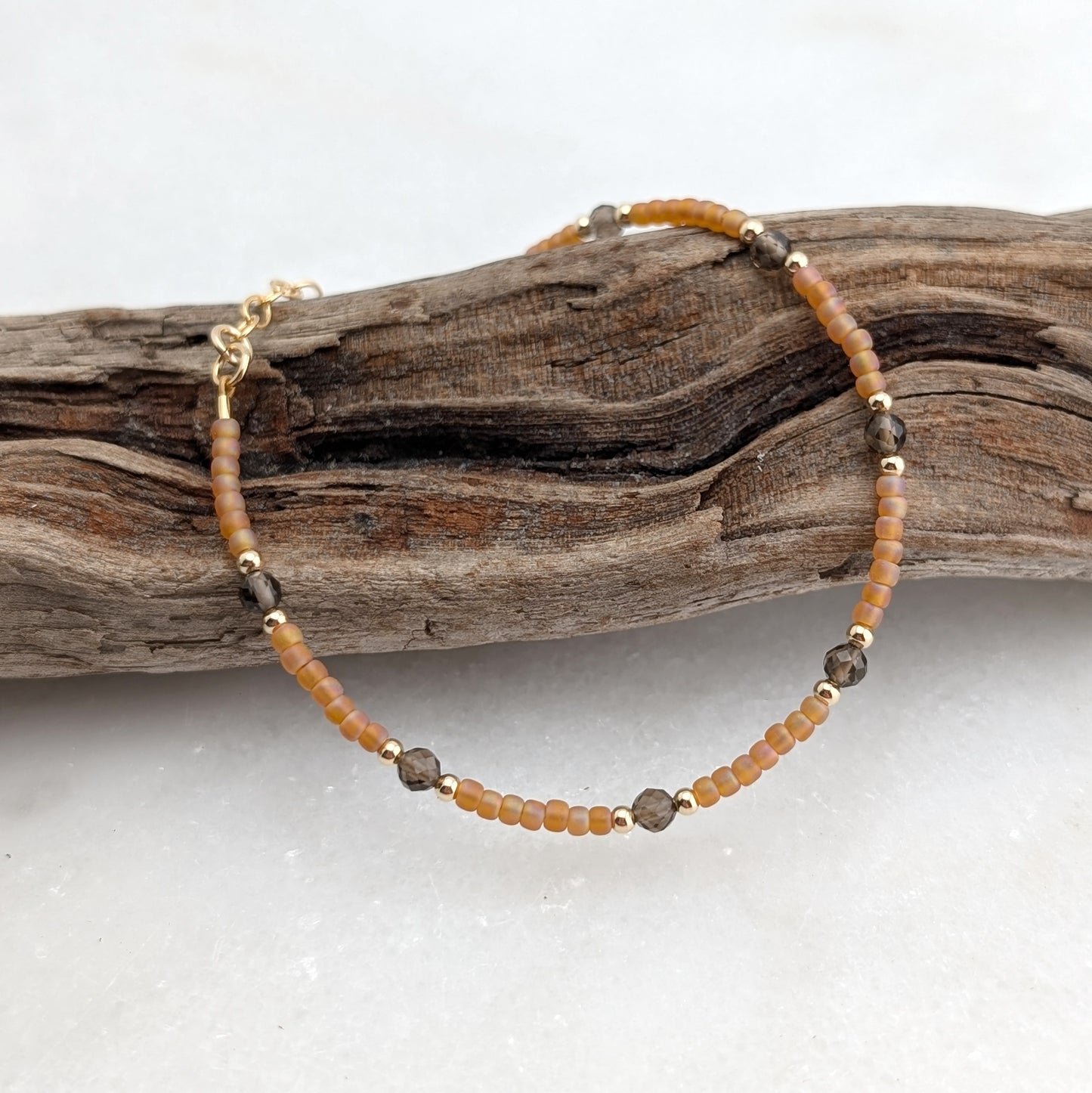 Smoky Quartz Peach Protective Bracelet