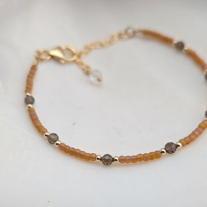 Smoky Quartz Peach Protective Bracelet