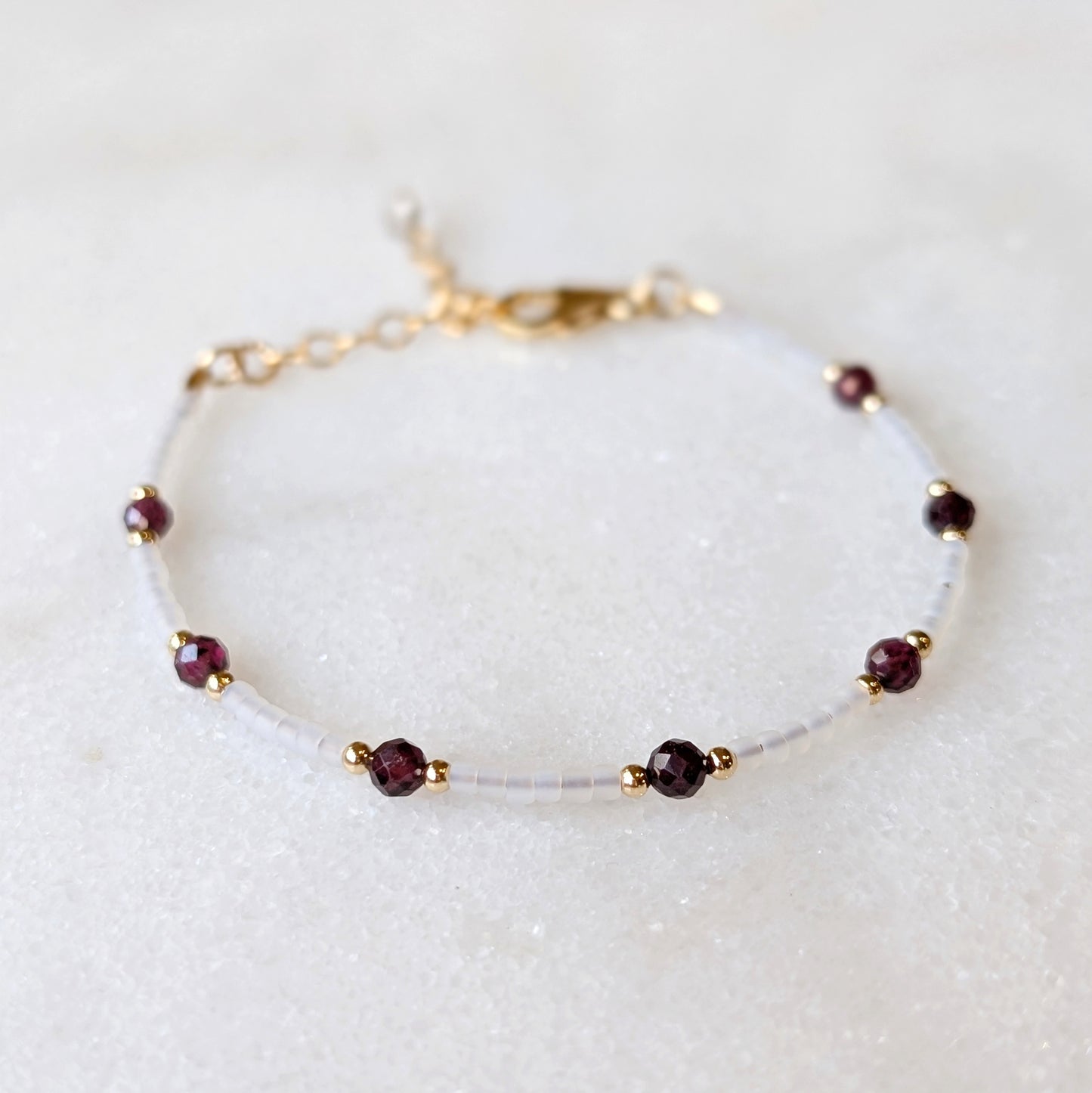 Garnet Pearlescent Noir Bracelet