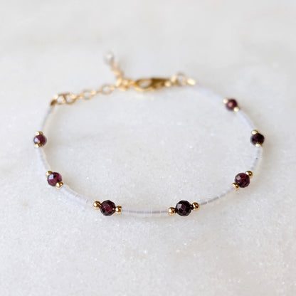 Garnet Pearlescent Noir Bracelet