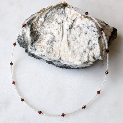 Garnet Pearlescent Noir Necklace