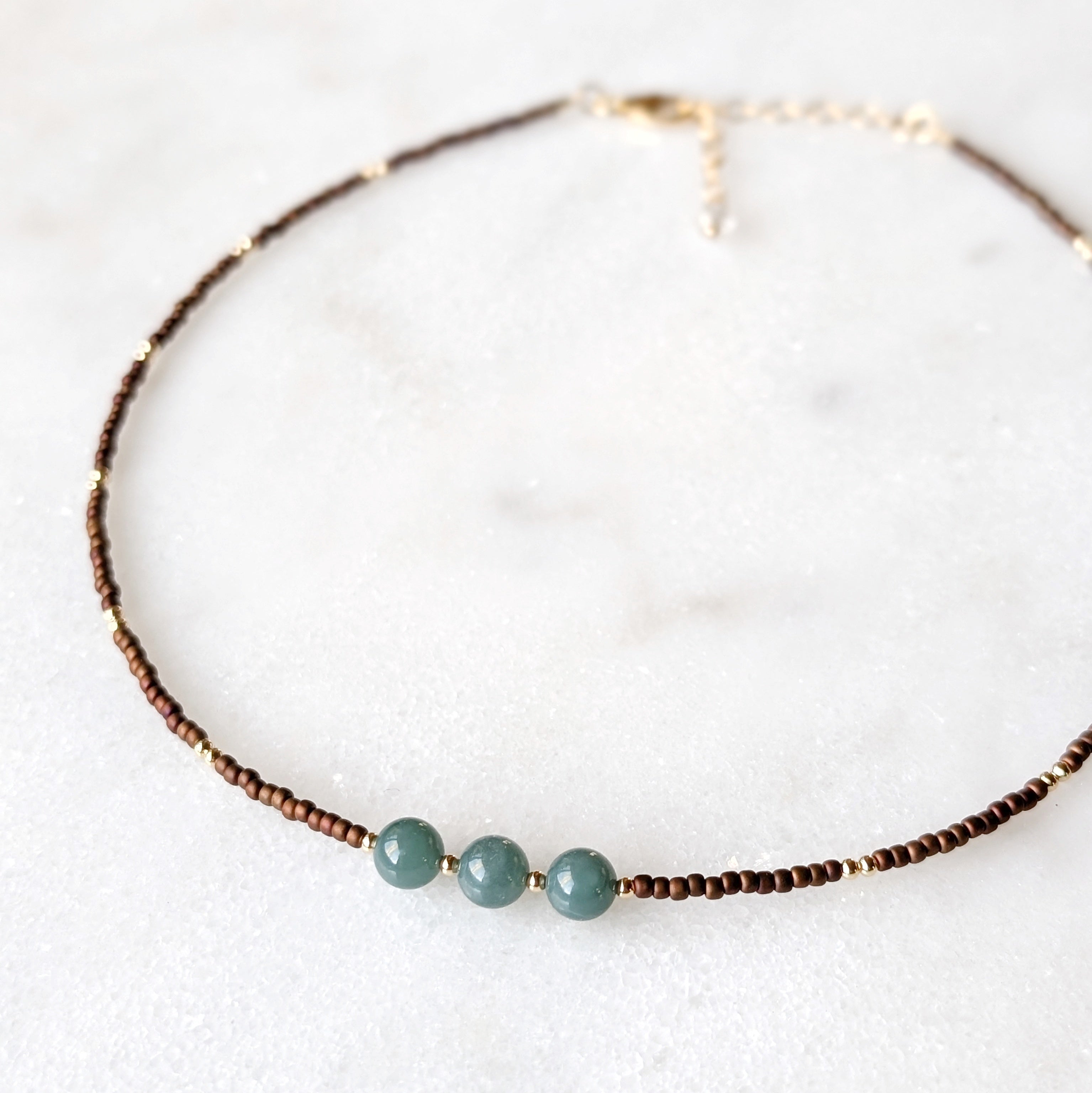 Jade Triple Stone Necklace