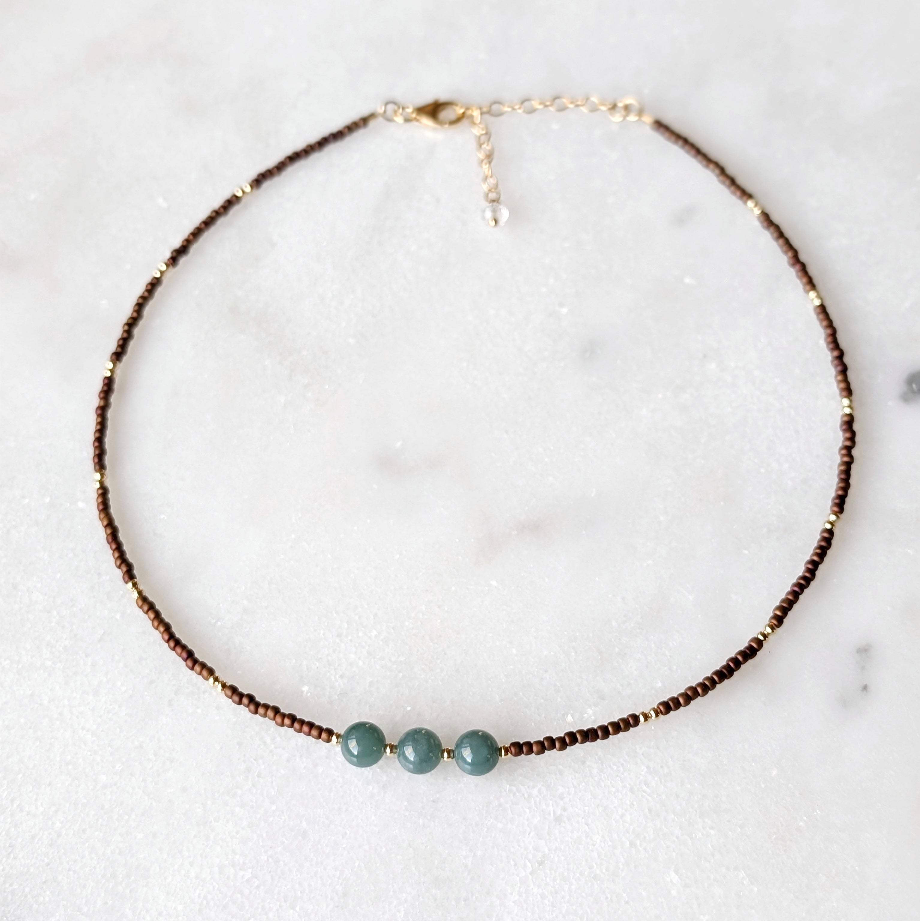 Jade Triple Stone Necklace