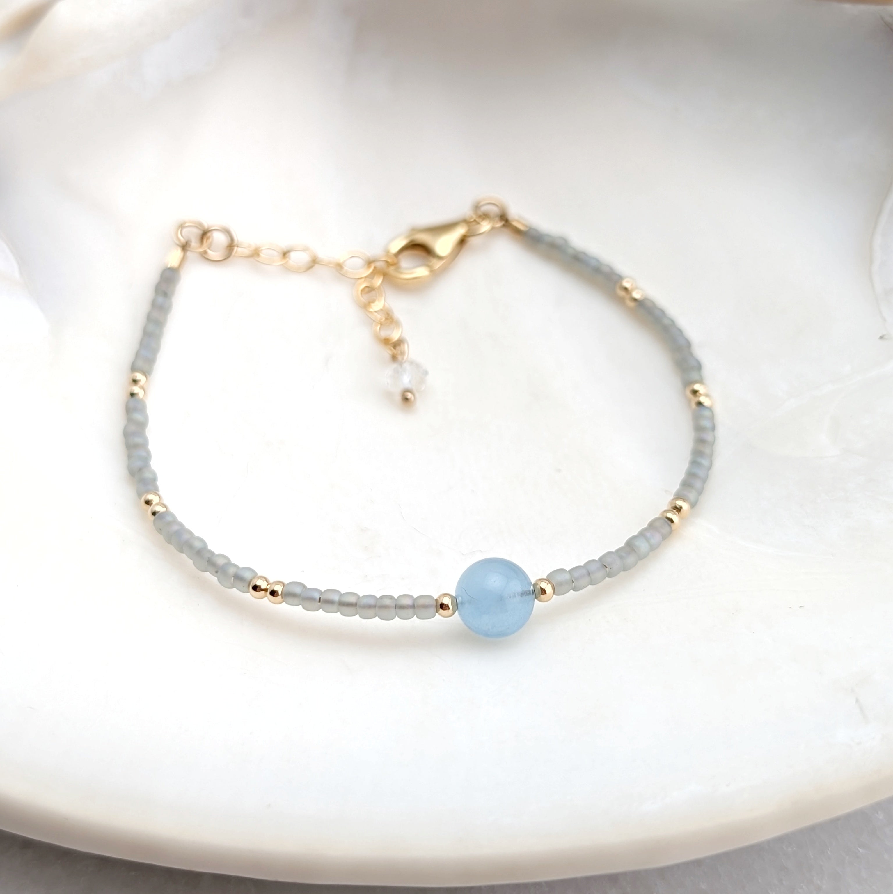 Aquamarine Tranquil Gray Waters Accent Bracelet