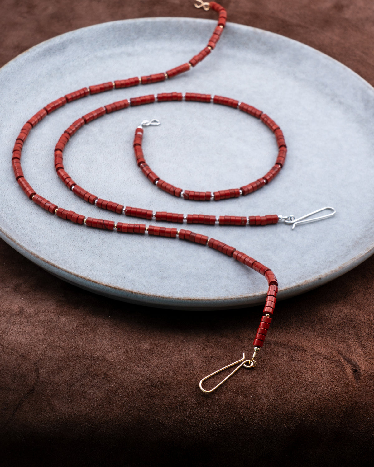 Painted Hills Red Jasper Heishi Necklace