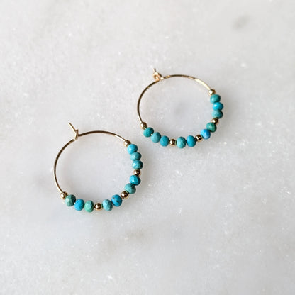 Turquoise Mini Hoops