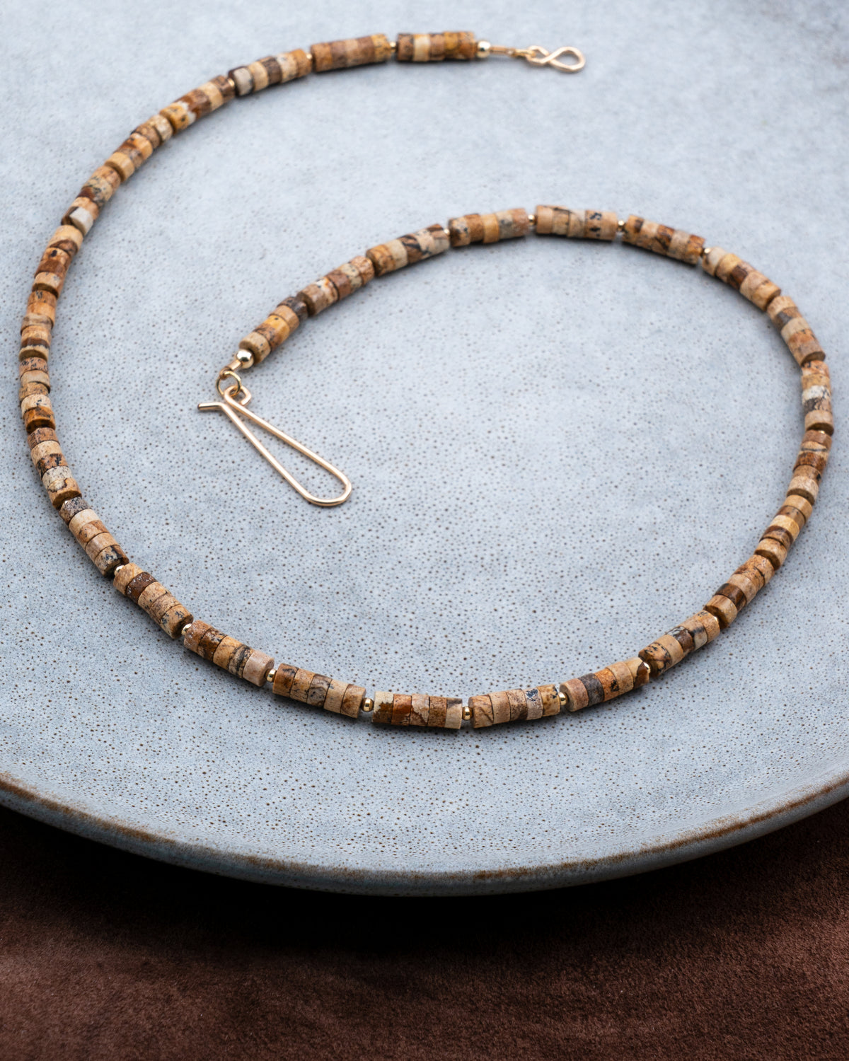 Ancient Stone Desert Jasper Heishi Necklace
