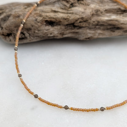 Smoky Quartz Coral Protection Necklace