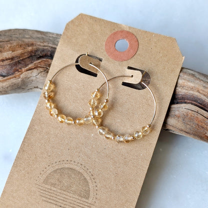 Citrine Abundance Hoops