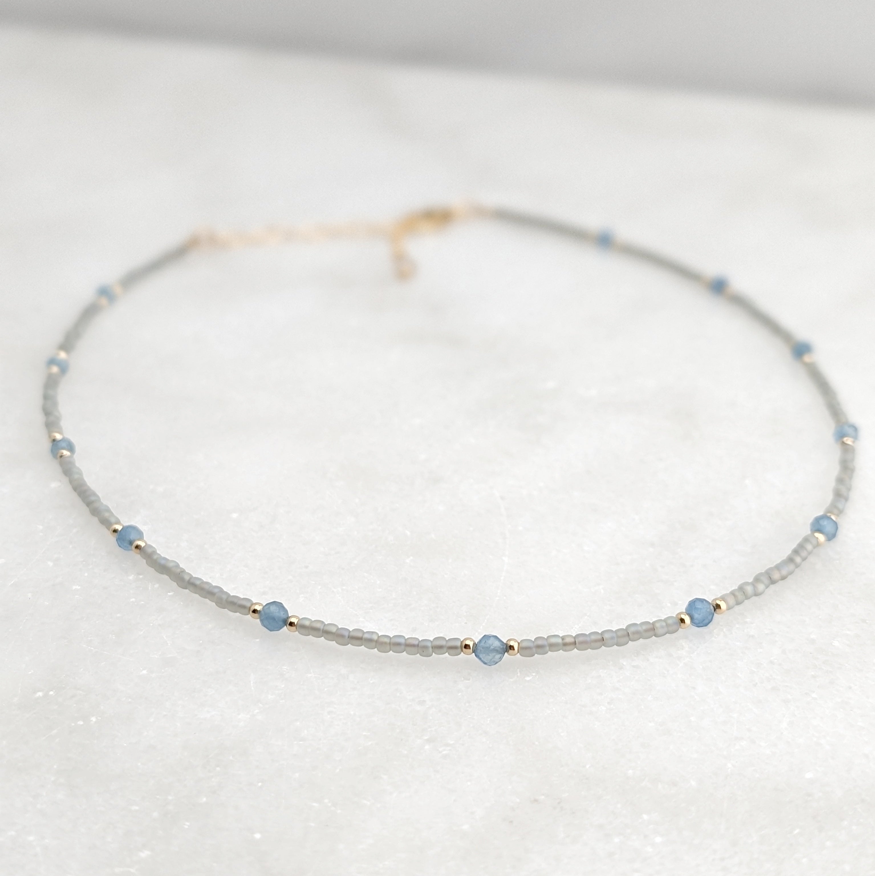 Aquamarine Tranquil Gray Waters Necklace