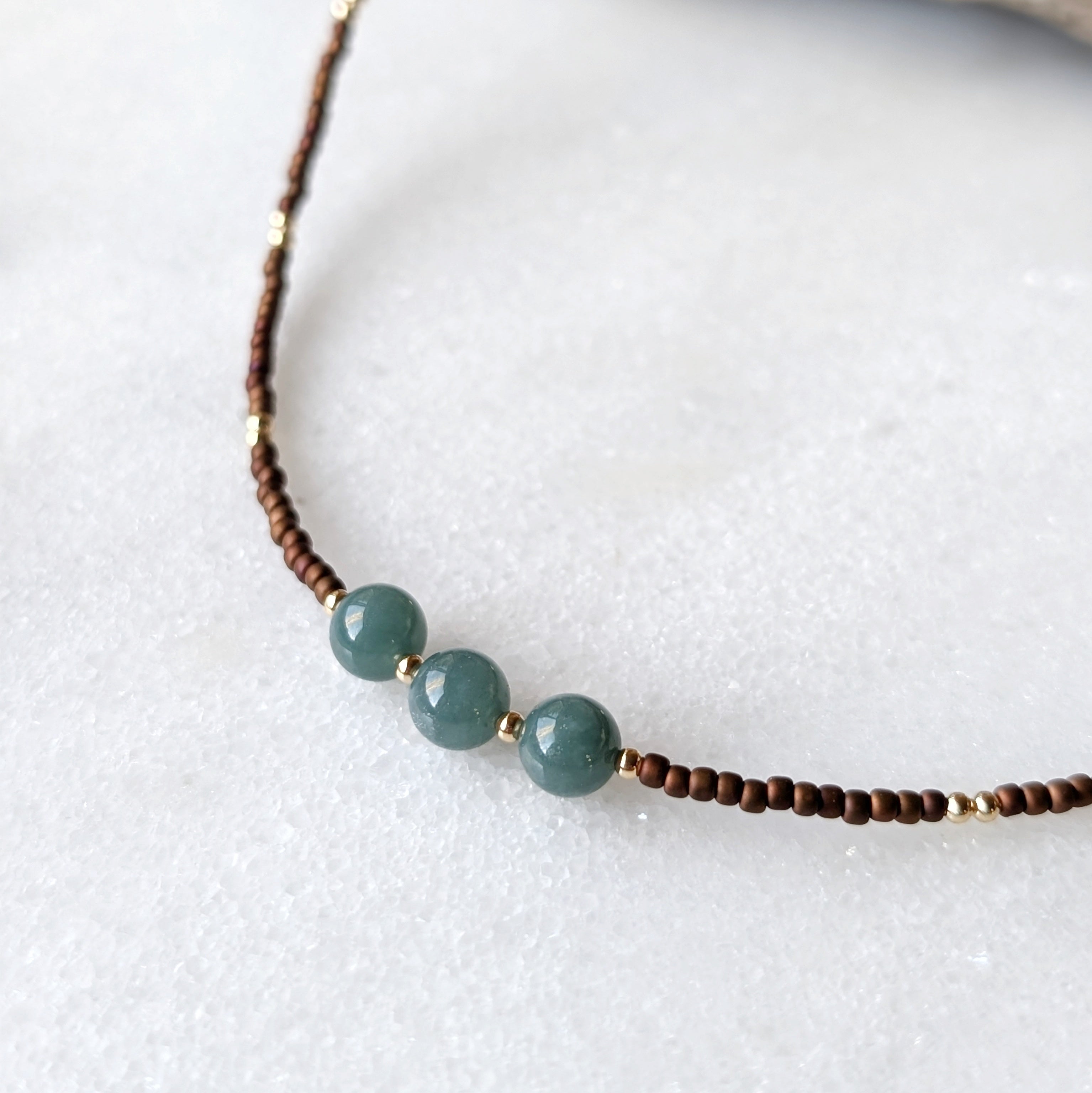 Jade Triple Stone Necklace