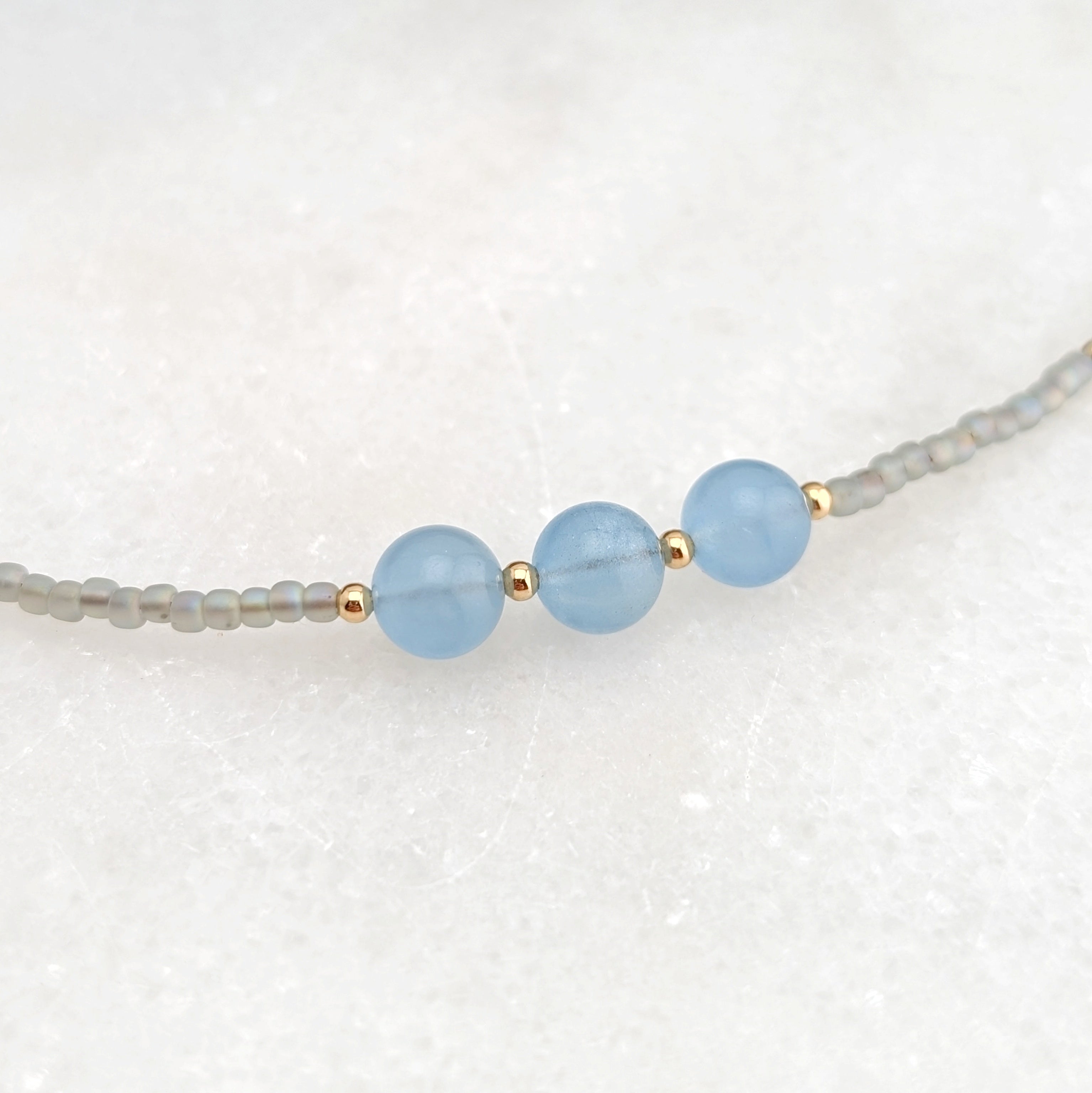 Aquamarine Tranquil Gray Waters Accent Necklace
