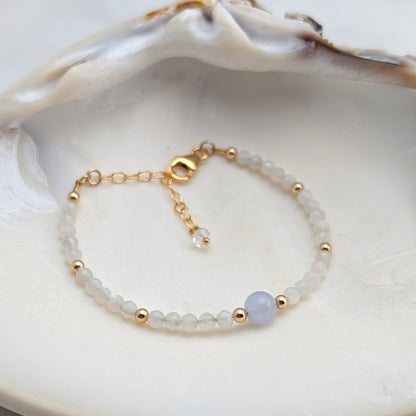 Blue Lace Agate Accent Luxe Bracelet