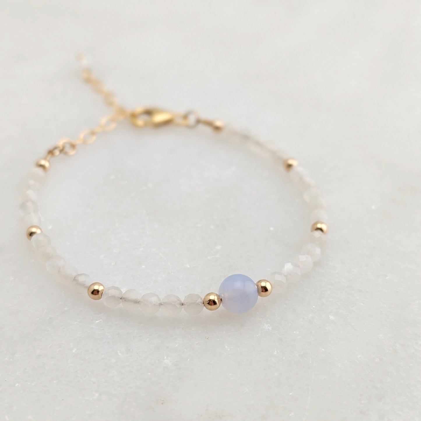 Blue Lace Agate Accent Luxe Bracelet