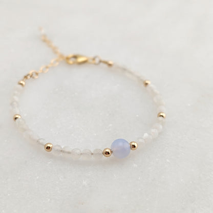 Blue Lace Agate Accent Luxe Bracelet