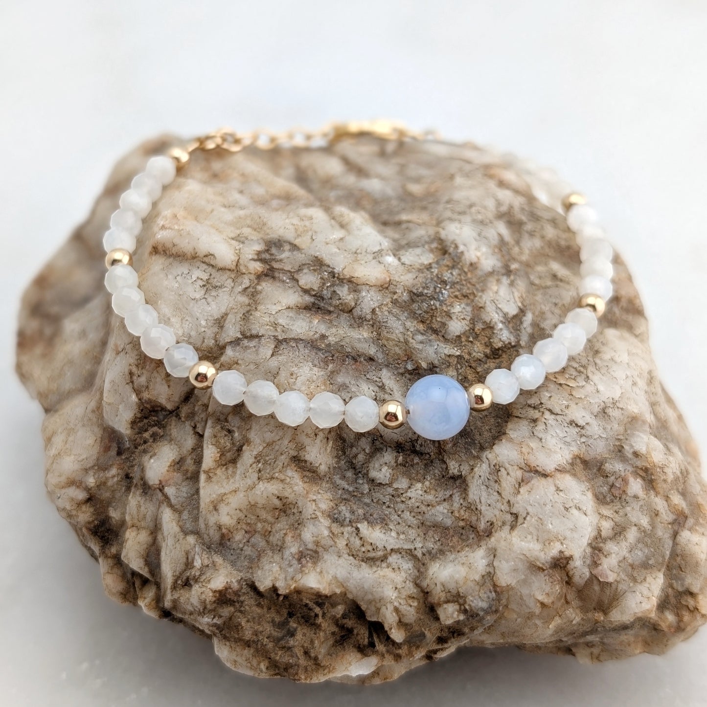 Blue Lace Agate Accent Luxe Bracelet