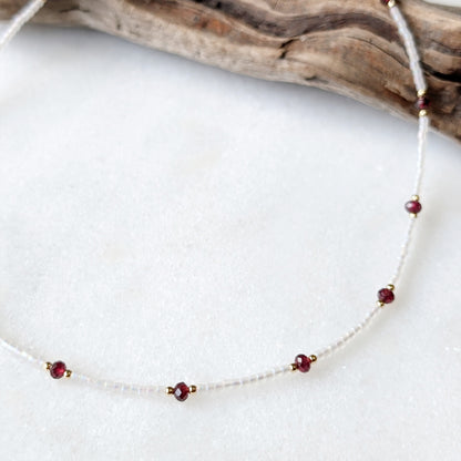 Garnet Pearlescent Noir Necklace