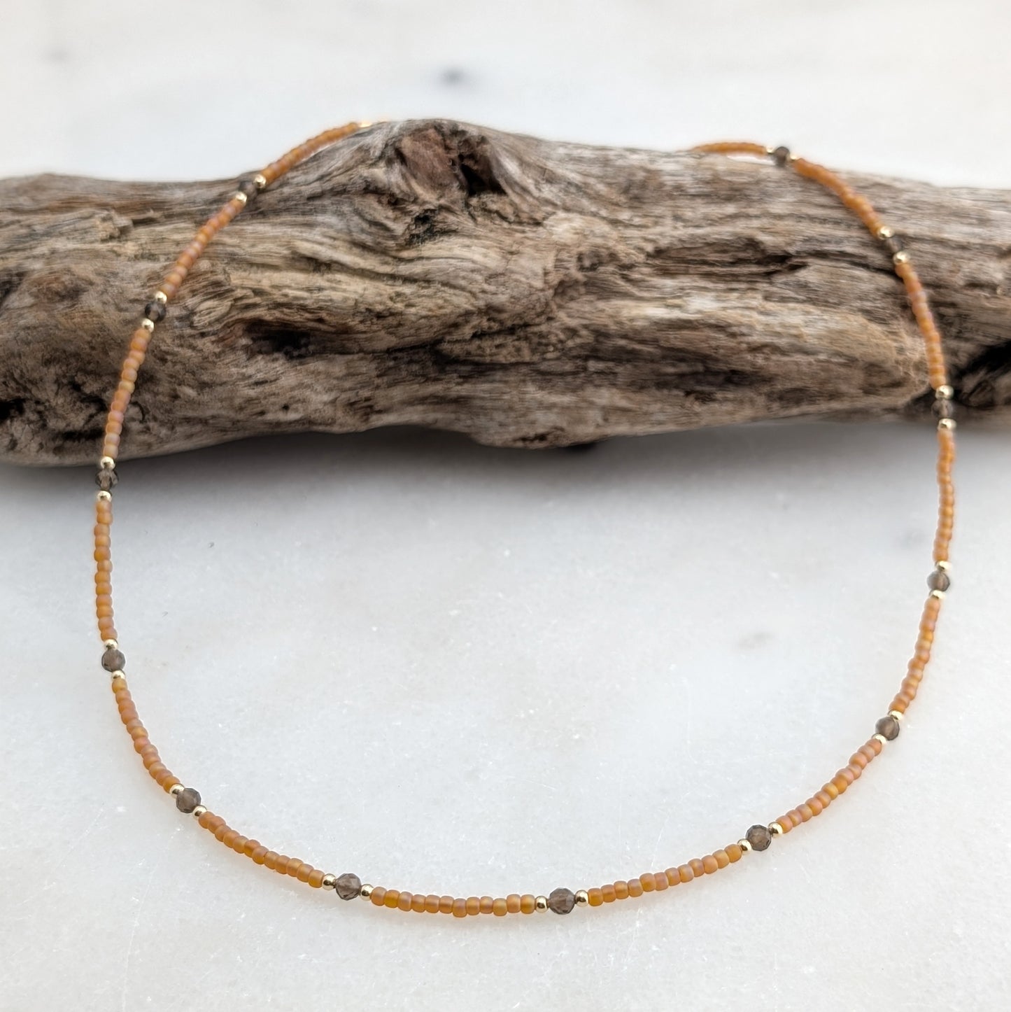 Smoky Quartz Coral Protection Necklace