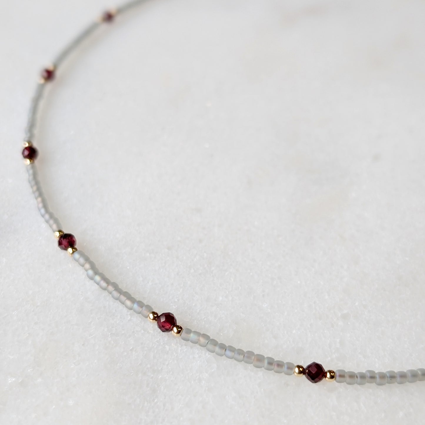 Garnet Gray Waters Necklace