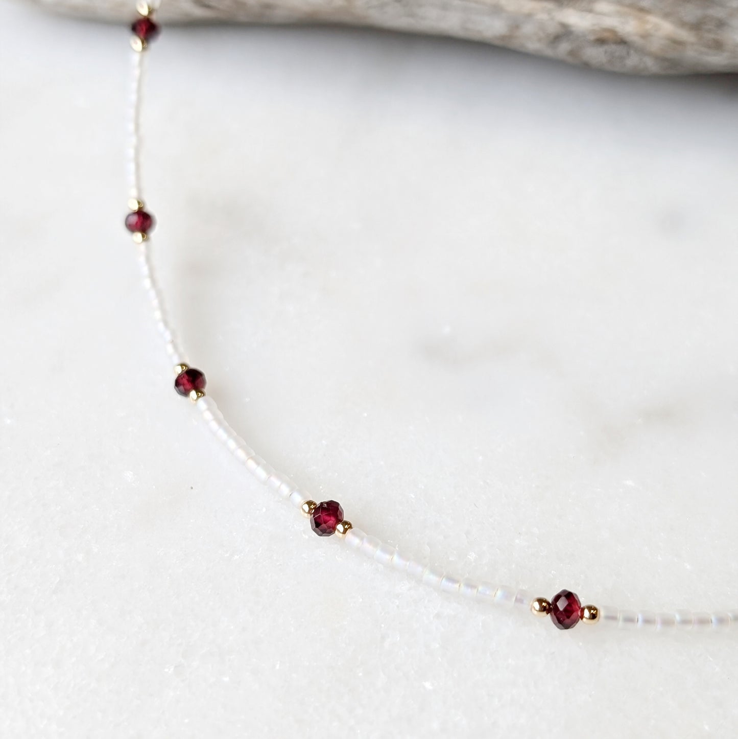 Garnet Pearlescent Noir Necklace