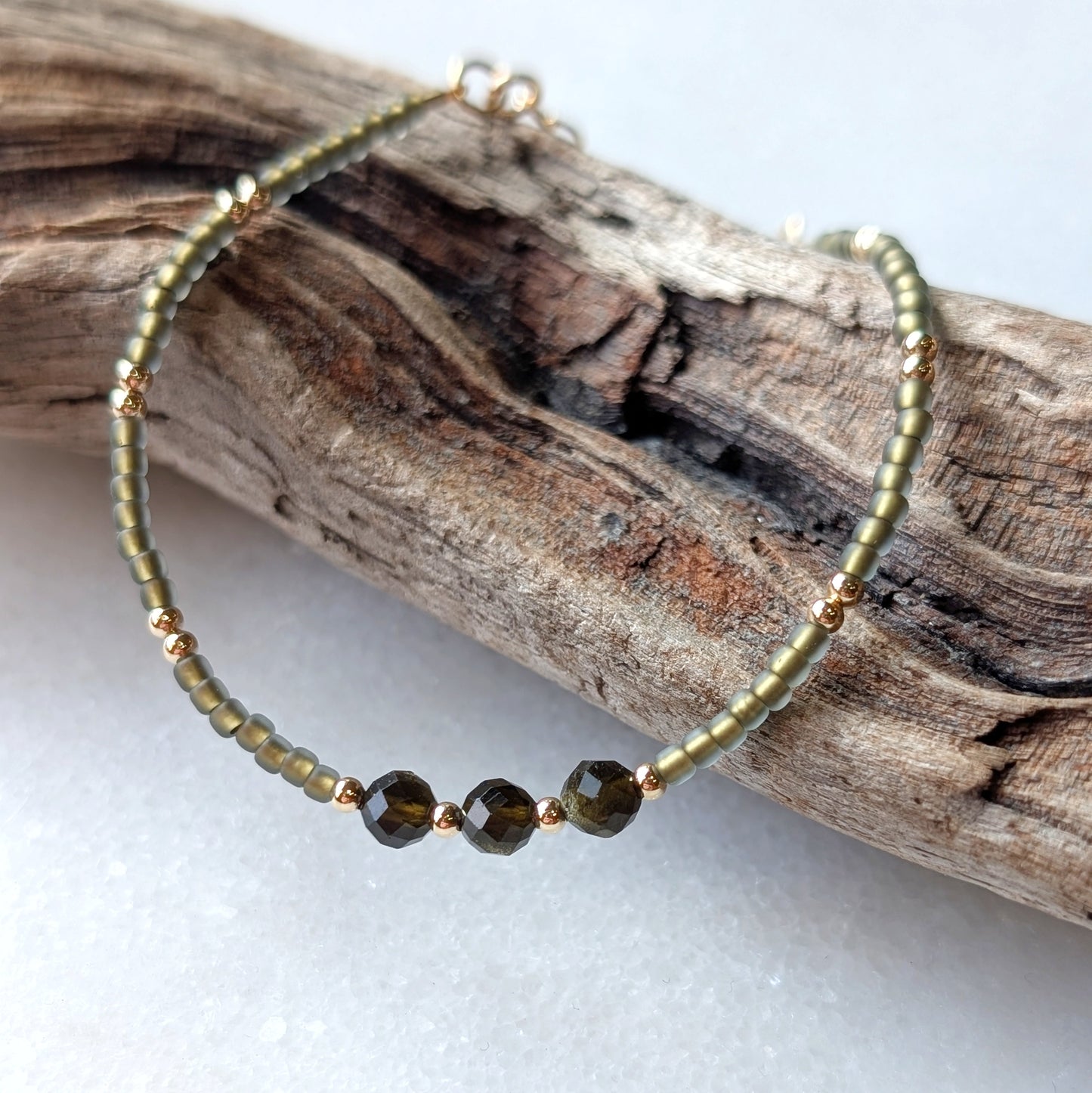 Golden Obsidian Sage Triple Grounding Bracelet