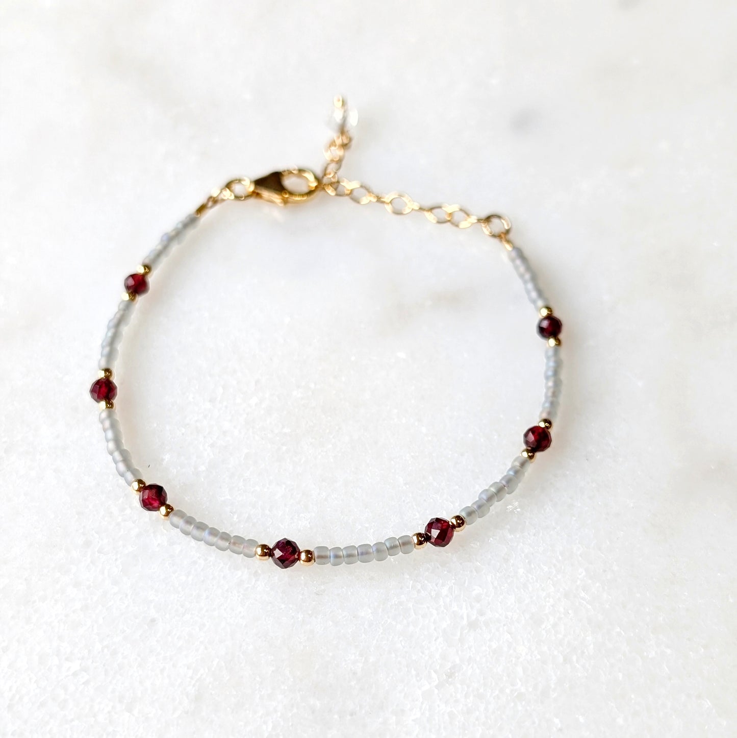 Garnet Gray Waters Bracelet