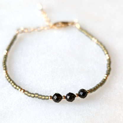 Golden Obsidian Sage Triple Grounding Bracelet