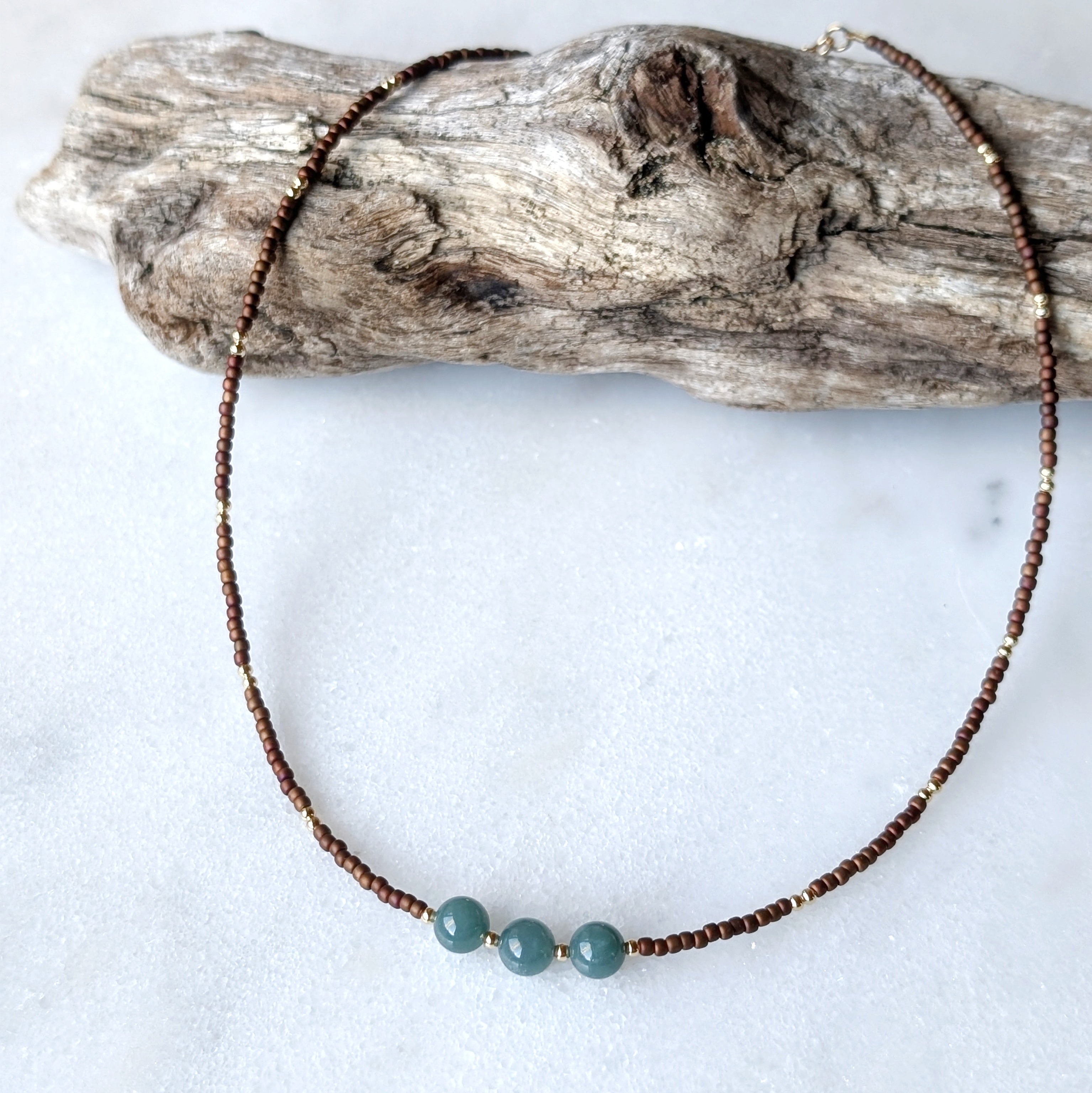 Jade Triple Stone Necklace