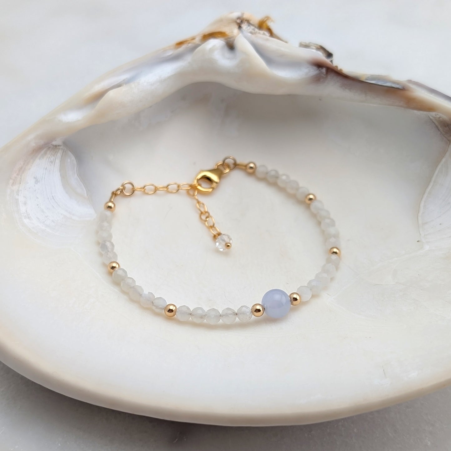 Blue Lace Agate Accent Luxe Bracelet