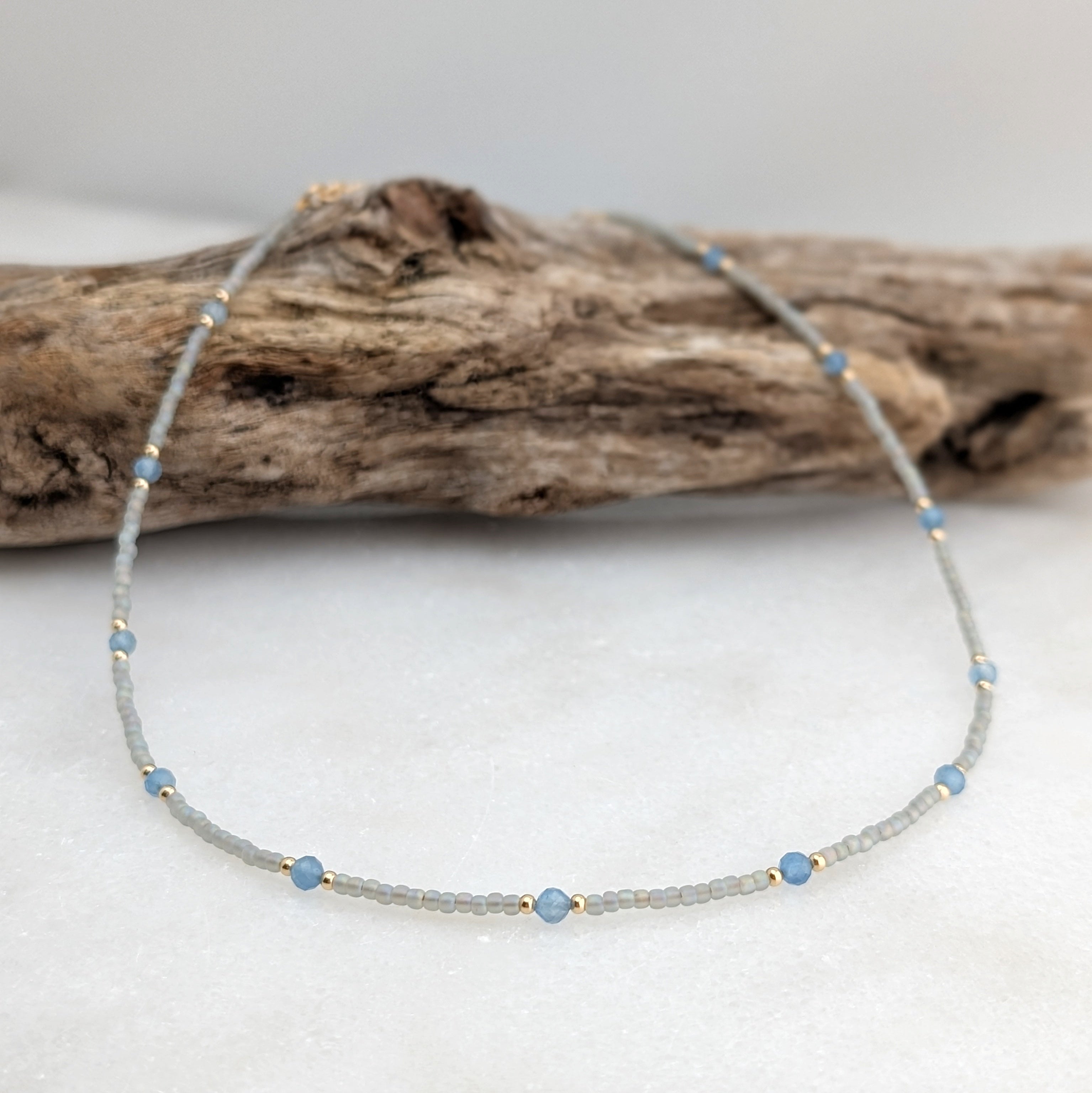 Aquamarine Tranquil Gray Waters Necklace