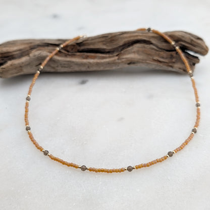 Smoky Quartz Coral Protection Necklace