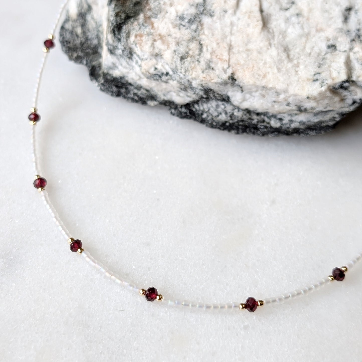 Garnet Pearlescent Noir Necklace