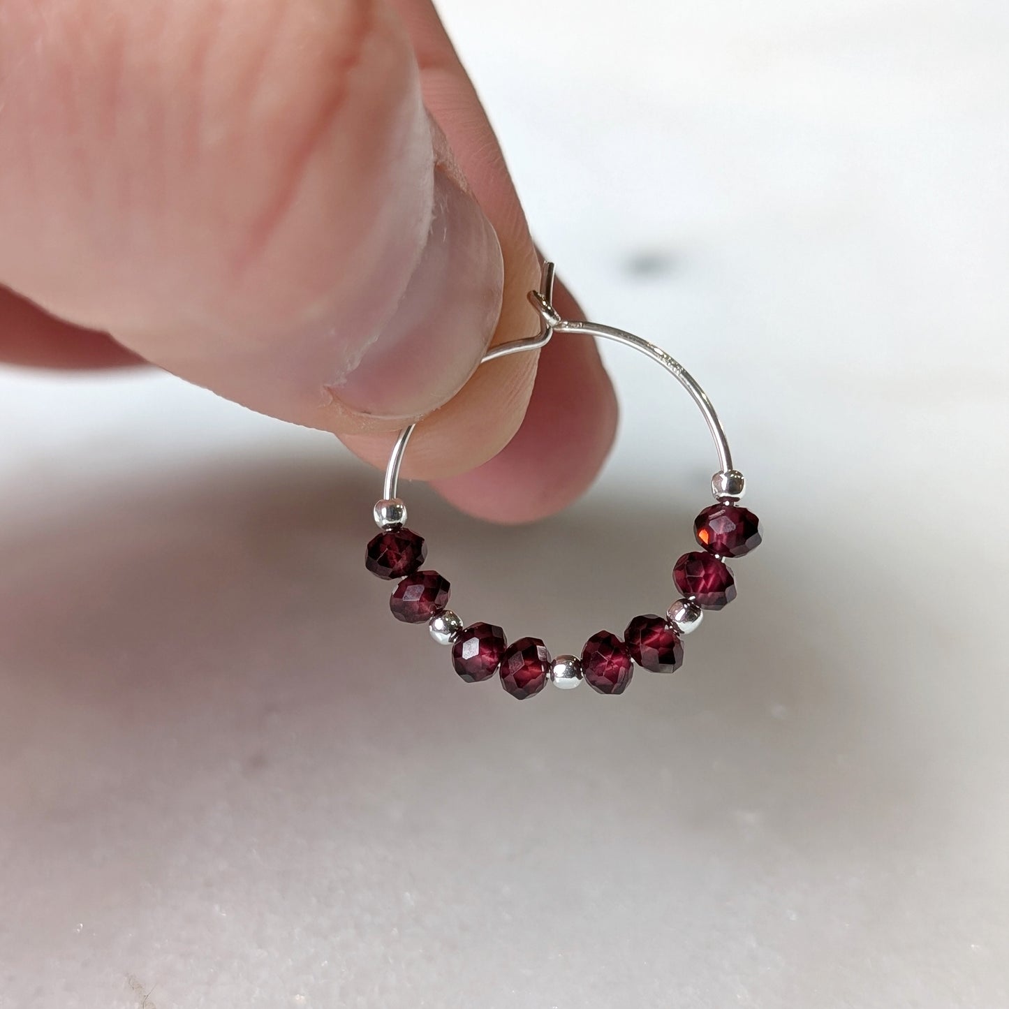 Garnet Mini Hoops