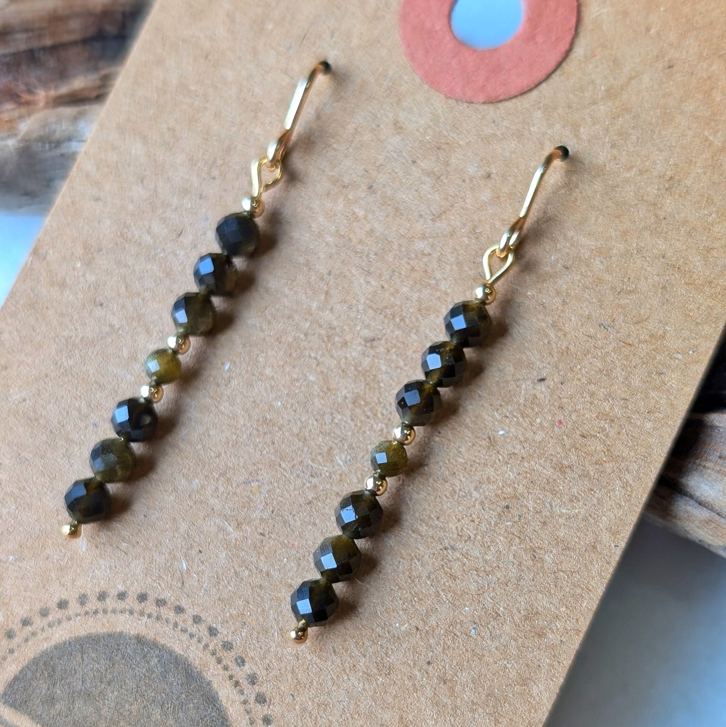 Golden Obsidian Grounding Gemstone Dangles